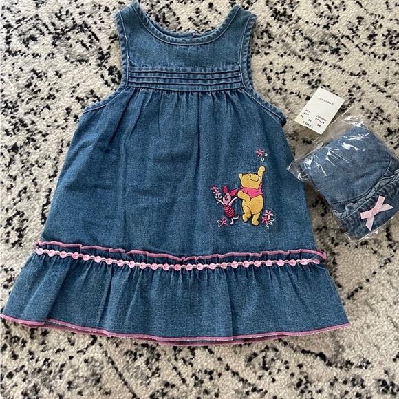 winnie the pooh denim dress Disney Friends Piglet Pocket Denim Dress and Short Sleeve Top Set in blue is perfect for your little one Winnie the Pooh Picnic Dress